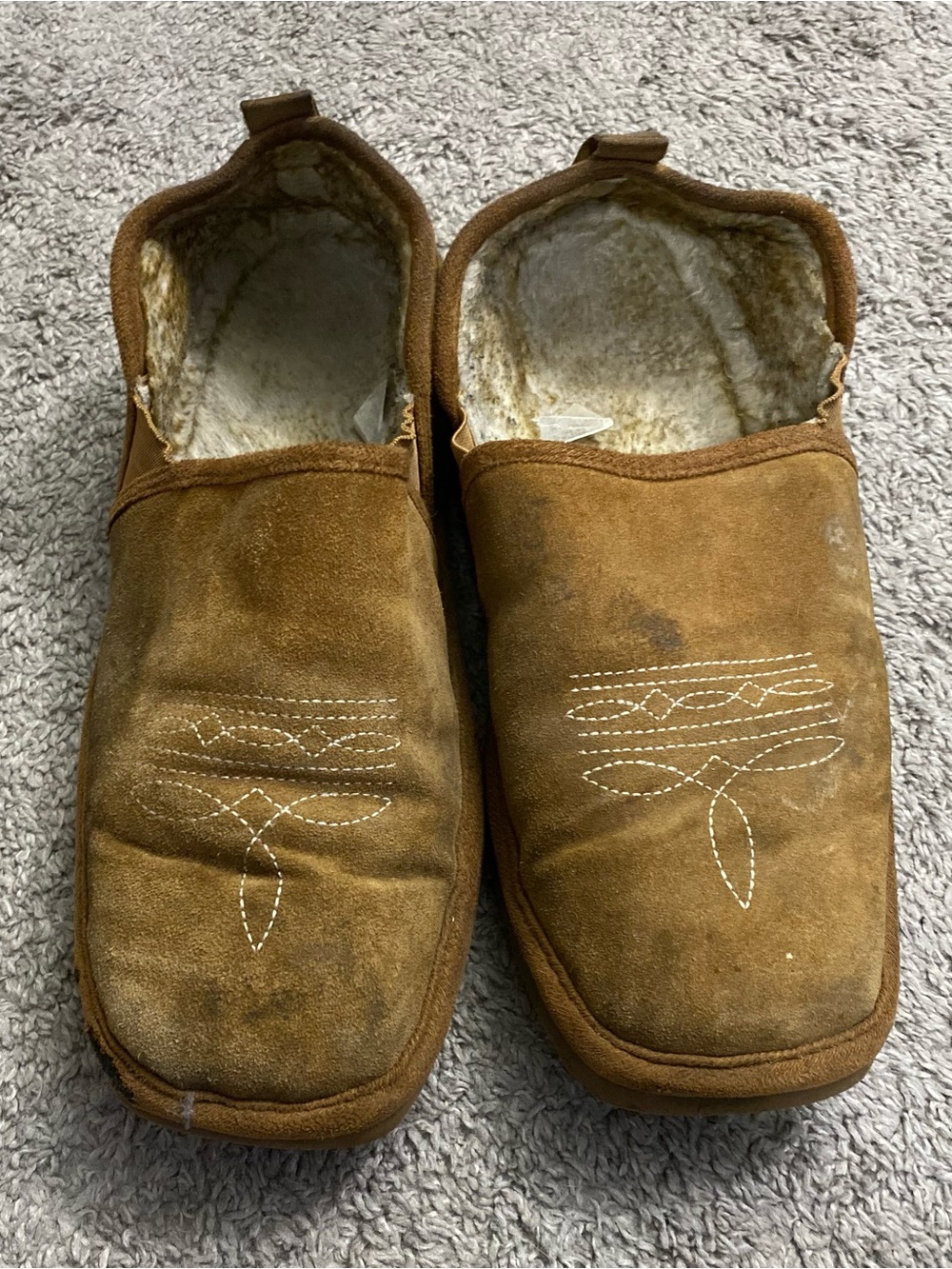Ariat Men's Brown Suede Slip-On Loafers with Plush Lining